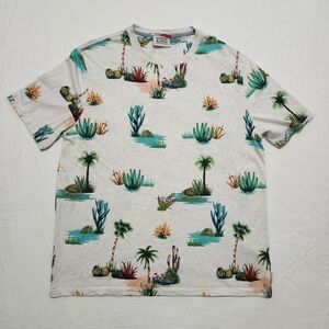 Mens SCOTCH & SODA Weekend Edition Cactus AOP Graphic Print Tshirt Sz XXL